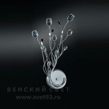 Бра 325/3A Chrome Clear roses/Black prisms IDL Италия  20W 45 см Хром Rosetta