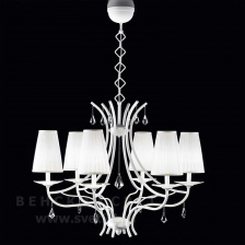 Люстра подвесная 466/6 white IDL Италия  40W 67 см (без учета цепи) Белого вельветового цвета Vibe
